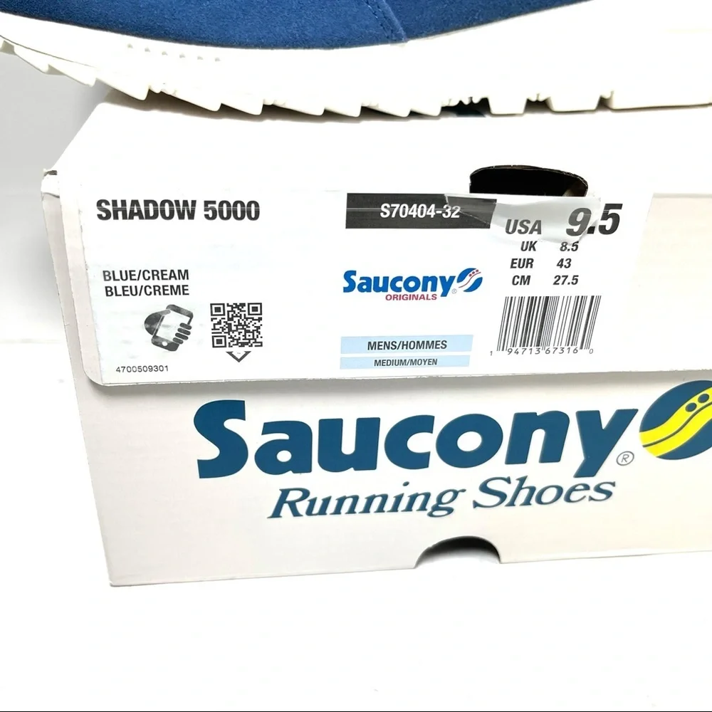 Saucony Shadow 5000 Running Shoes Men’s Size 9.5 Blue/Cream‎ S70404-32